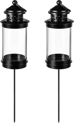 Productafbeelding van 2 Stuks Graflantaarn Met Grondpen Graflantaarn Begraafplaats Weerbestendig Graflamp Voor Urnengraf