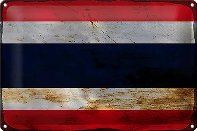 Produktbild von Blechschild Flagge Thailand 30x20cm Flag of Thailand Rost