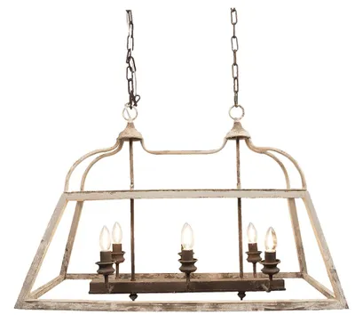 Produktbild von Clayre & Eef Hängelampe 87x35x60 cm Weiß Braun Holz