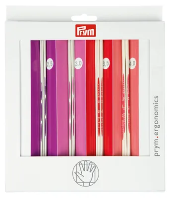 Immagine prodotto di Set di aghi da maglia Prym.ergonomics, 4 misure: 2,5 - 4,0 mm. 5 pezzi ciascuno, plastica