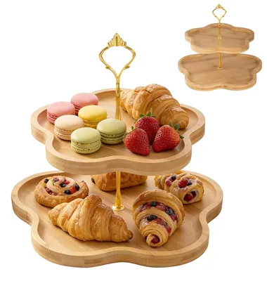 Immagine prodotto di Supporto per cupcake in legno, a 2 livelli