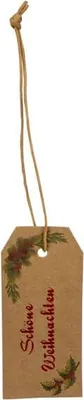 Produktbild von Geschenkanhänger - Schöne Weihnachten - ca. 8 x 3,5 cm - 12 Stück