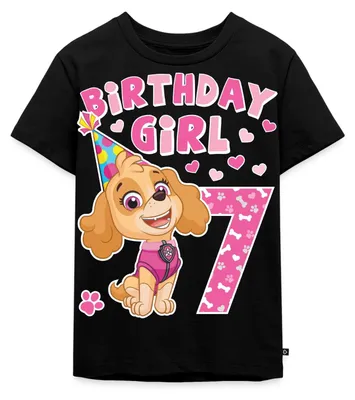 Produktbild von Spreadshirt Paw Patrol Geschenk 7 Jahre Alt 7. Geburtstag Skye Kinder Premium T-Shirt, 134/140 (8 Jahre), Schwarz