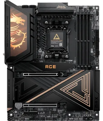 Produktbild von MSI MEG X870E ACE MAX, AMD, Sockel AM5, AMD Ryzen 7000 Series, AMD Ryzen 8000 Series, AMD Ryzen 9000 Series, Sockel AM5, DDR5-SDRAM, 256 GB