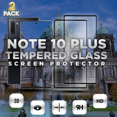 Obrázok produktu pre 2-balenie Samsung Note 10 Plus Ochranné sklo na displej - Tvrdené sklo 9H - Super kvalita 3D