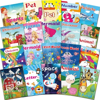 Image de 20 cahiers de coloriage pour enfants, adaptés aux âges 4-8 et 2-4 ans