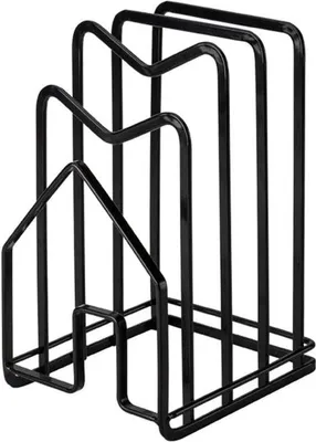 Produktbild von Unyqoos® Schneidebrett- und Topfdeckelhalter – platzsparender Organizer aus rostbeständigem Eisen, schwarz, 14,5×12,5×21,5 cm