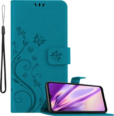 Image de Cadorabo Housse pour Huawei Y6P Housse de protection en bleu Housse pour portable Etui Case Fleurs Flower