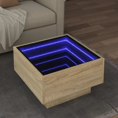 Produktbild von Möbel LED-Couchtisch Sonoma Eiche 50x50x30 cm Holzwerkstoff - Couchtische 847506