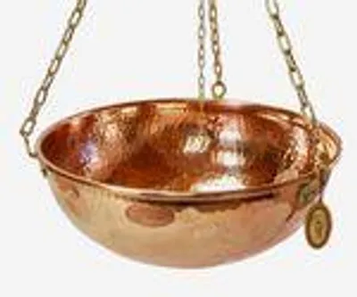 Produktbild von "CopperGarden®" 10 Liter Kupferschale | Mit Ketten und Griff zum Aufhängen