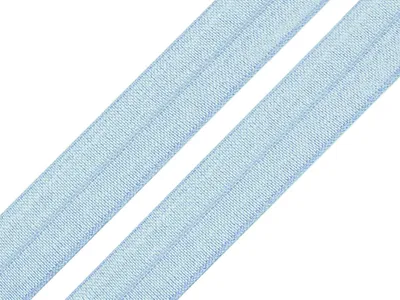 Produktbild von 25m Falzgummi 20mm Faltgummi elastisches Einfassband Schrägband Saumband Farbwahl, Farbe:babyblau
