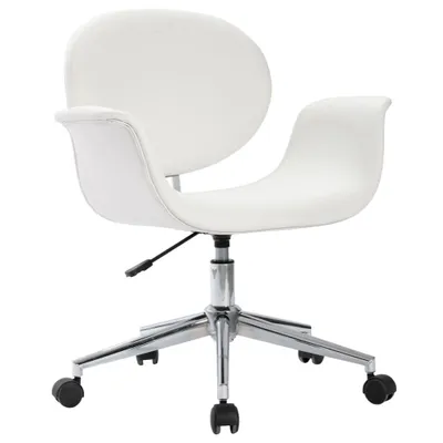 Image de vidaXL Chaise de salle à manger pivotante Blanc Similicuir