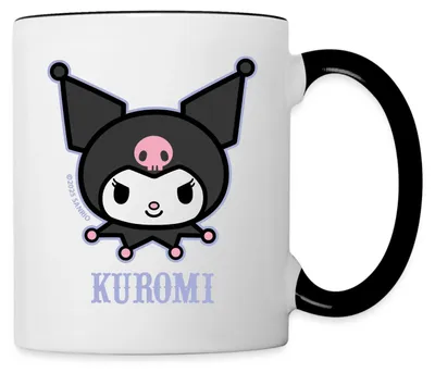 Produktbild von Spreadshirt Kuromi Portrait Tasse Zweifarbig, One size, Weiß/Schwarz