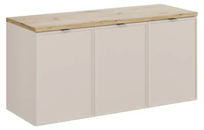 Image de Ensemble de salle de bain BRAZZA : meuble sous vasque à placards 120cm + plan pour vasque