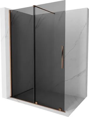 Produktbild von Mexen Velar Walk-in Duschwand 150x200cm, Graphit/Roségold, 8mm