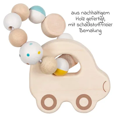 Produktbild von Goki Holz Greifling - Auto Motorikspielzeug für Babys