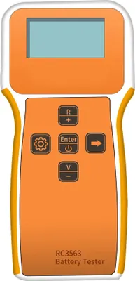 Produktbild von Batterietester, hochpräzise Spannungsmessung, LCD-Display, Gelb
