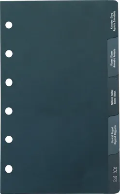 Produktbild von rido Kalender-Register Mini+ - 76x127mm - 6-fach - Kunststoff schwarz|