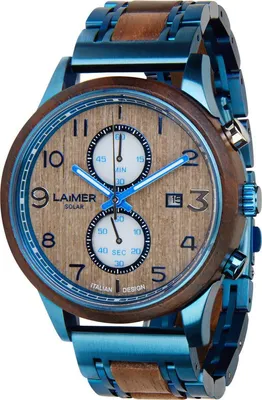 Produktbild von LAiMER Solar Herren Uhr 0174 Moritz Nussholz Chronograph