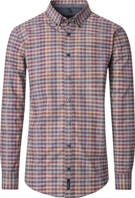 Produktbild von CASAMODA Herren Freizeithemd Langarm Button-Down Rot kariert 3XL