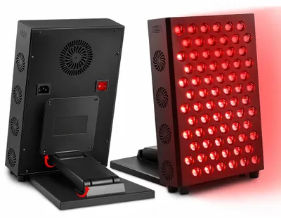 Produktbild von Rotlichttherapie Gerät 660nm & 850nm LED Infrarot Therapielampe mit Standfuß Timer für Muskelregeneration & Hautverjüngung