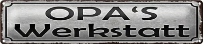 Produktbild von Blechschild Spruch 46x10cm Opas Werkstatt Familie Dekoration