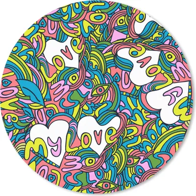 Produktbild von MuchoWow® Mauspad Mousepad Mädchen - Liebe - Muster - Liebe - Kinder - Kinder 50x50 cm - Mousepads - Maus Mat - Pad - Mausunterlage - Vinyl