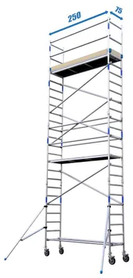 Imagen del producto de Andamio móvil - Altura de trabajo: 10,3 metros - Ancho: 75 cm - Aluminio