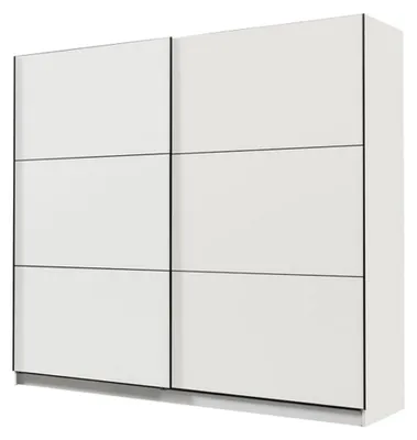 Produktbild von Dmor Kleiderschrank Piateda 217x210 cm, Mattweiß, 8 Regale, Kleiderstange