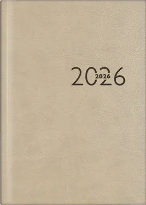 Produktbild von Buchkalender studioplan int. 16,8x24cm 1 Woche/2 Seiten Kunstleder-Einband Tejo grau 2026.