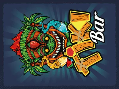 Produktbild von vianmo Blechschild 40x30 cm Tiki Bar buntes