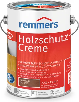 Produktbild von Remmers Holzschutz-Creme 3in1 nussbaum (RC-660) 2,5 l, Holzlasur aussen