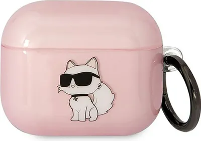 Produktbild von Fall Karl Lagerfeld Ikonik Choupette Na Airpods 3 - Różowe