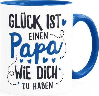 Produktbild von Kaffee-Tasse Geschenk Glück ist einen Papa/eine Mama wie dich zu haben Vatertag Muttertag SpecialMe® Papa inner-royal Keramik-Tasse
