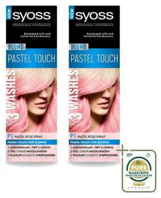 Productafbeelding van 2 x Syoss Color Blond Pastel Touch P1 haarverf spray, pastelroze - voorraadverpakking - 2 stuks
