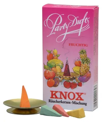 Weihrauchkegel fruchtig 24 Stück mit Glitzerschale