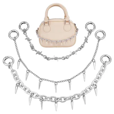 Productafbeelding van Taschenketting - Punkstijl - Voor tassen - Zilverkleurig - 26,4 cm - Verstelbaar van 22 tot 28,4 cm
