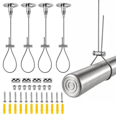 Duschstangenhalter Edelstahl, 4 Stück, 1,5 m, verstellbar