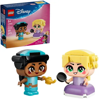 Produktbild von LEGO ǀ Disney Princess Die Mini-Prinzessinnen Jasmin und Rapunzel - Spielzeug mit 2 Minipuppen und Zubehör - inkl. Zauberlampe - Kleines Geschenk für Mädchen ab 5 Jahren und Disney Fans - 43303