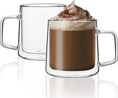Produktbild von Gläser 2er Set Doppelwandige Borosilikat Kaffeetassen 355ml