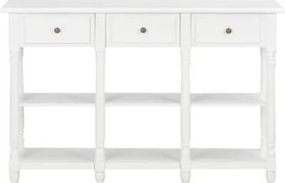 Produktbild von vidaXL Konzolový stůl bílý 110x30x76cm Dřevěný materiál