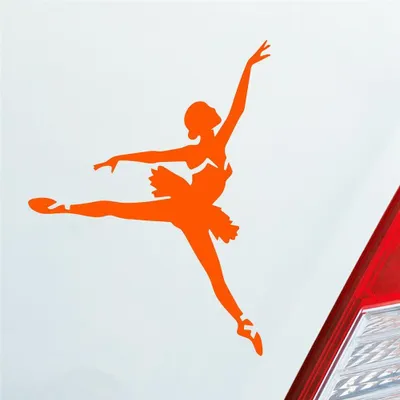 Produktbild von Auto Aufkleber Tänzerin Ballerina Ballett Musik 9x12 cm Orange Sticker Heckscheibenaufkleber