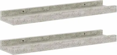 Immagine prodotto di vidaXL Scaffali da parete, 2 pezzi, grigio cemento, 40x9x3 cm