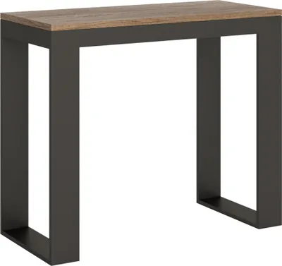 Produktbild von ITAMOBY - Ausziehbarer Konsolentisch 90x40/300 cm Tecno Evolution Eiche Natur mit Eisenrahmen aus Anthrazit