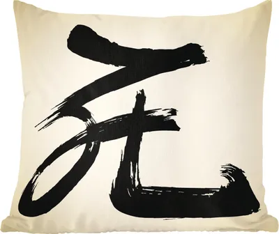 Produktbild von MuchoWow® Zierkissen Sofakissen Wohnzimmer Dekokissen 60x60 cm Chinesisches Zeichen für das Demonstrativpronomen welches - Sitzfläche - Foto Polster