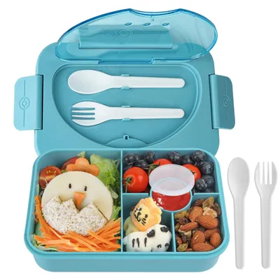 Immagine prodotto di Omgoods - Contenitore per il pranzo "Bento" con 5 scomparti, lunchbox riutilizzabile per adulti e bambini