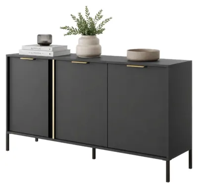 Produktbild von Hamagami - Anrichte, 153x40x81h cm Schwarz, 3 Fächer