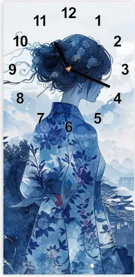 Produktbild von Wanduhr aus Glas mit Motiv Asiatische Landschaft- 30 x 60 cm - inkl. Aufhängesystem