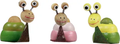 Produktbild von Tischdeko Frühling Deko Schnecke Holz Metall 8cm 3er Set, 3 Stück