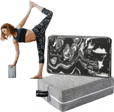 Produktbild von FIT4MED | Yogaklotz - Schwarz - 200 G - Antirutschfläche - Etui